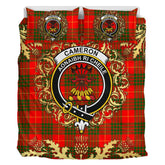 Cameron Modern Tartan Crest Bedding Set - Golden Thistle Style